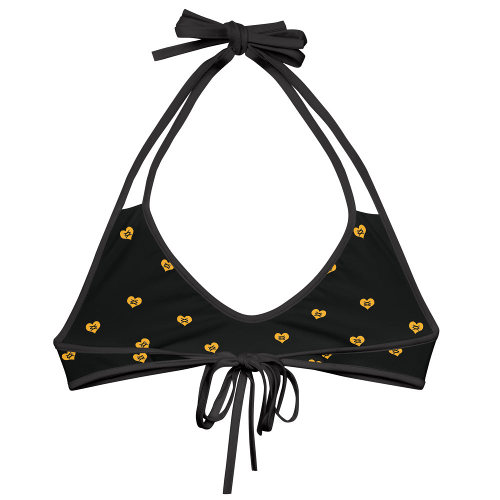 Love Fights Gold Bikini Top