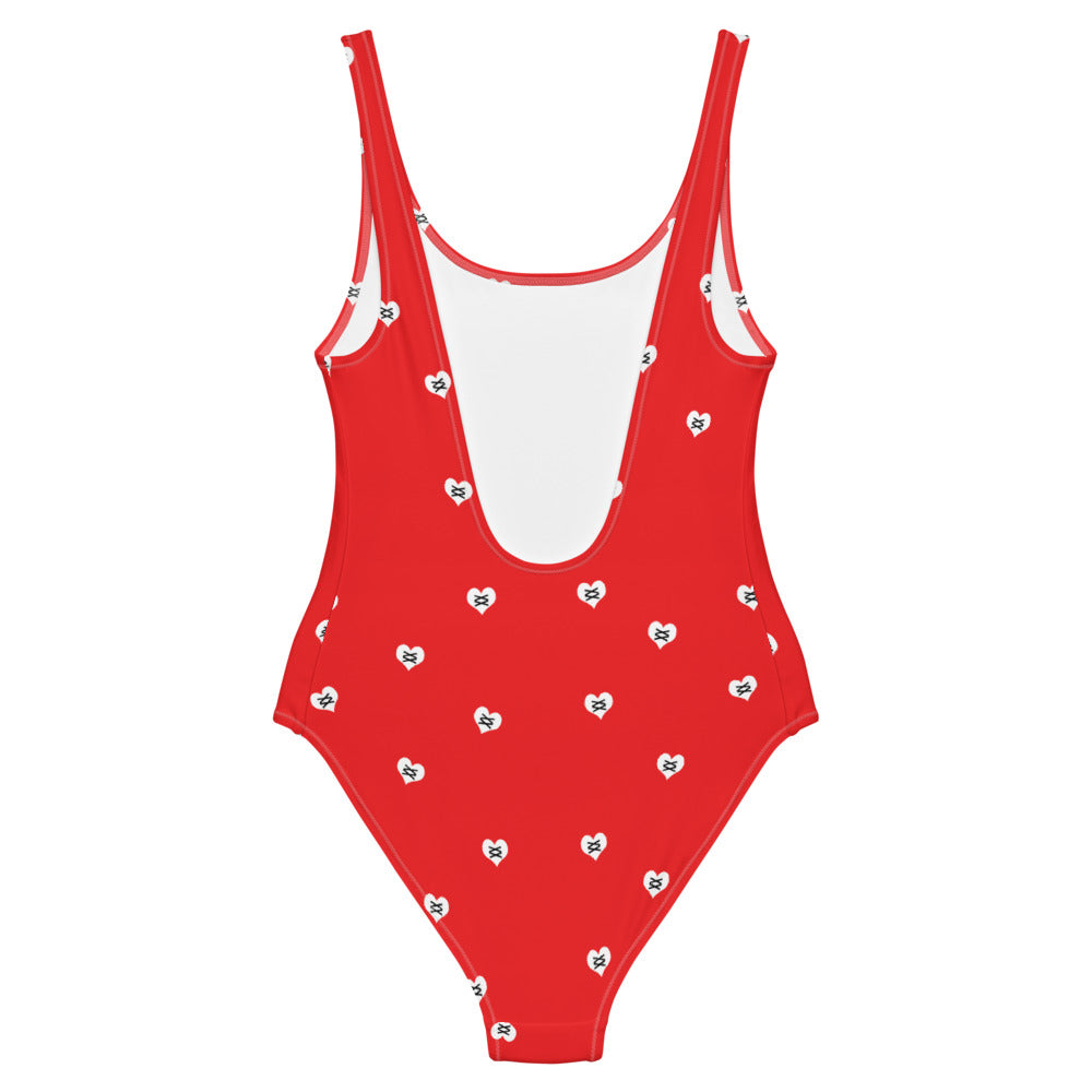 Love Fights Red One-Piece Swimsuit