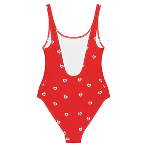 Love Fights Red One-Piece Swimsuit