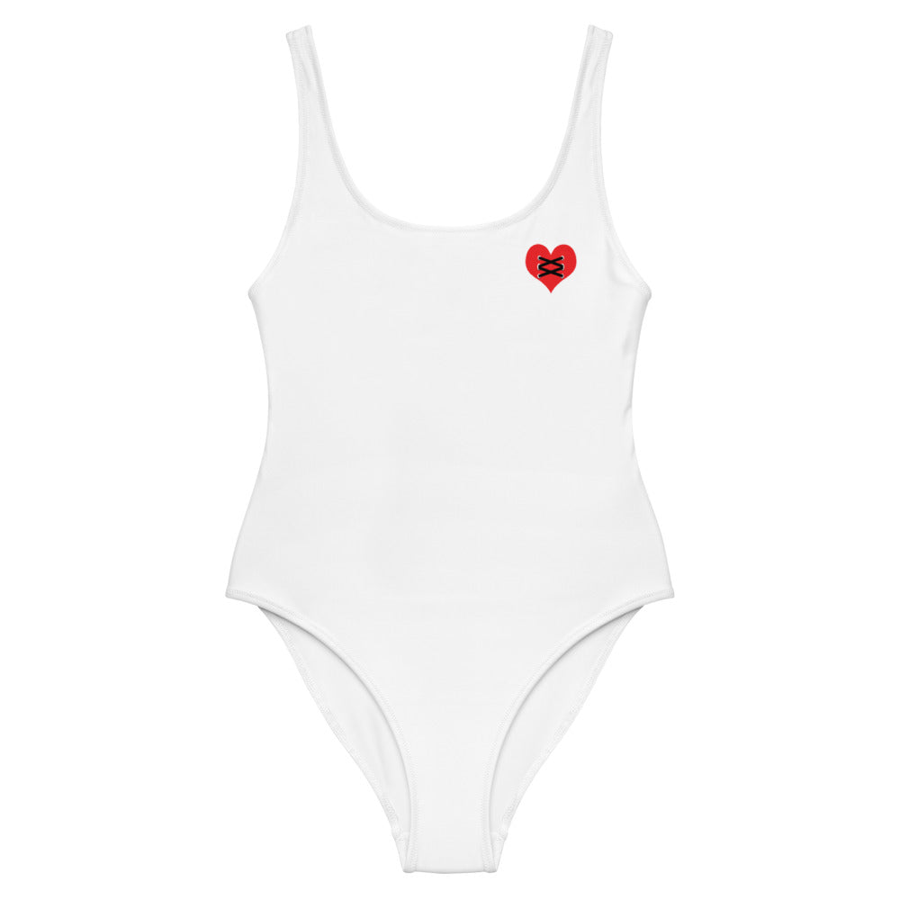 Love Fights White One-Piece Swimsuit