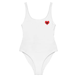 Love Fights White One-Piece Swimsuit