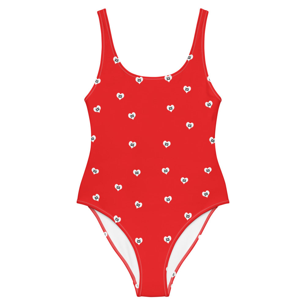 Love Fights Red One-Piece Swimsuit