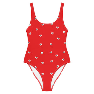 Love Fights Red One-Piece Swimsuit