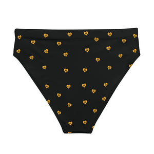 Love Fights Gold Recycled High-Waisted Bikini Bottom
