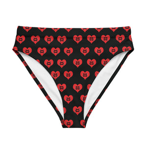Love Fights Black Recycled High-Waisted Bikini Bottom