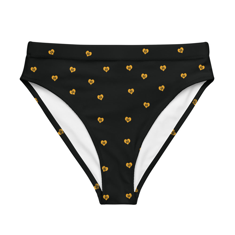 Love Fights Gold Recycled High-Waisted Bikini Bottom