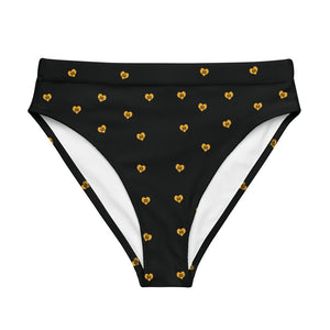 Love Fights Gold Recycled High-Waisted Bikini Bottom
