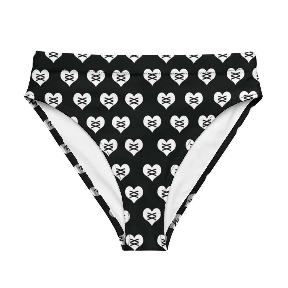 Love Fights Black Recycled High-Waisted Bikini Bottom