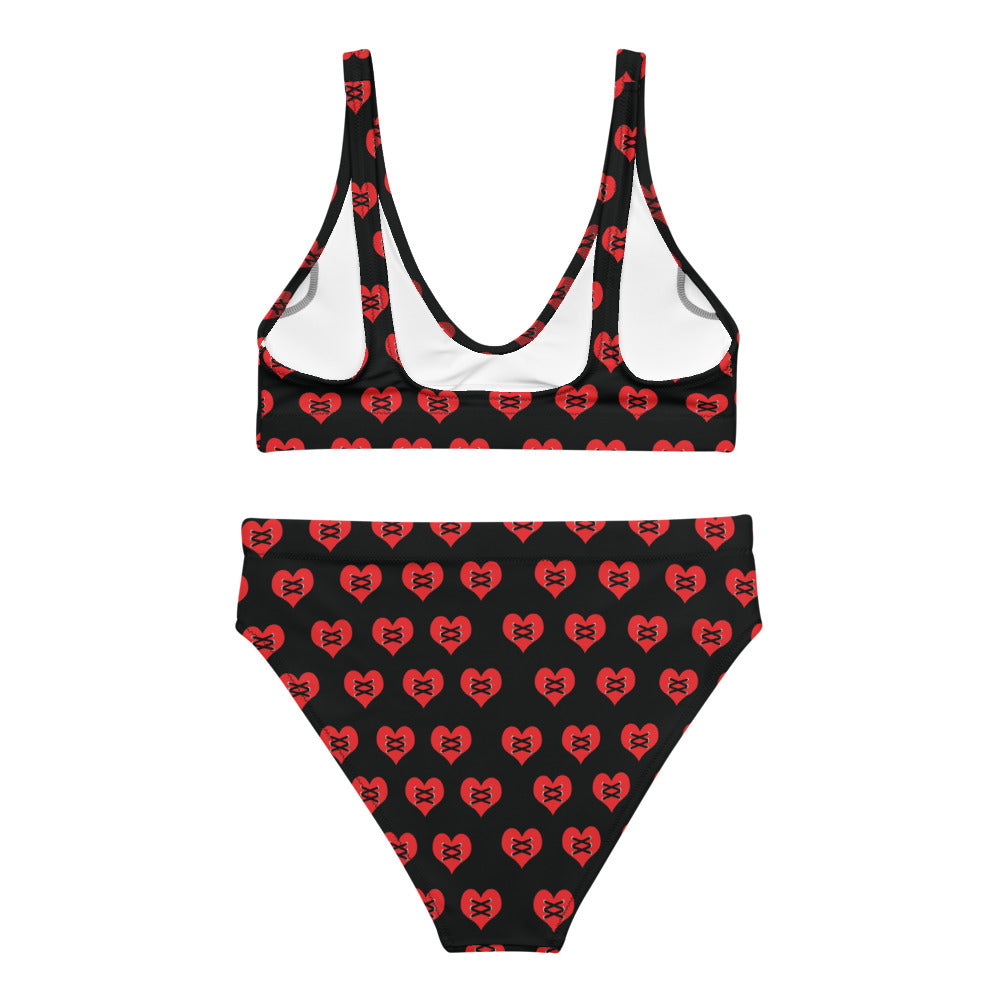 Love Fights Black Recycled High-Waisted Bikini