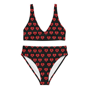 Love Fights Black Recycled High-Waisted Bikini