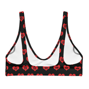 Love Fights Black Recycled Padded Bikini Top