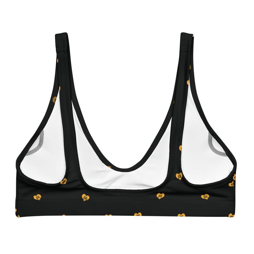 Love Fights Gold Recycled Padded Bikini Top