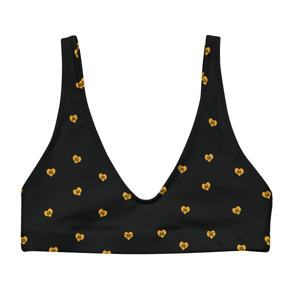 Love Fights Gold Recycled Padded Bikini Top