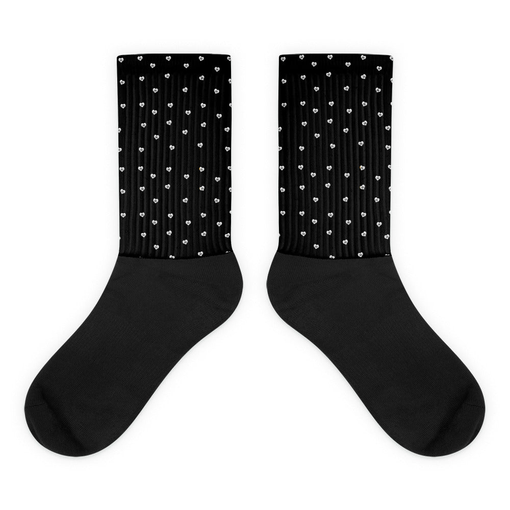 Love Fights White Hearts Socks
