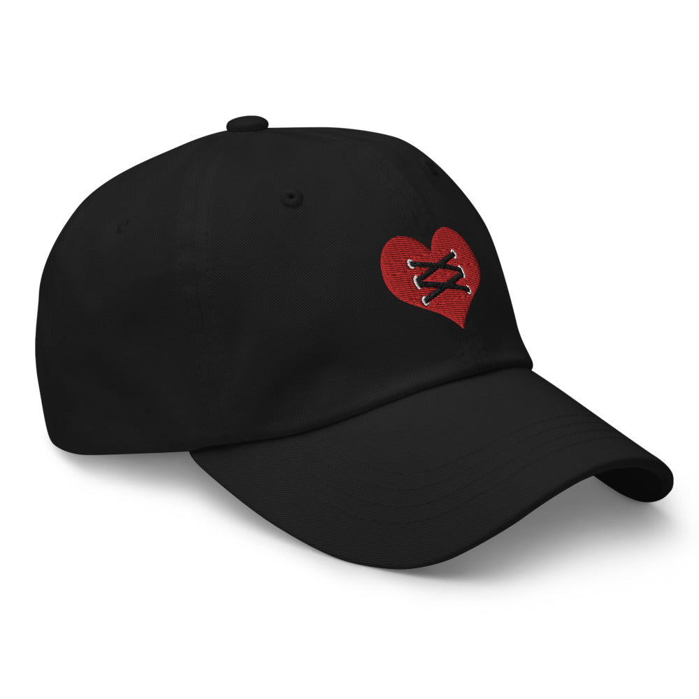 Love Fights Heart Dad Hat